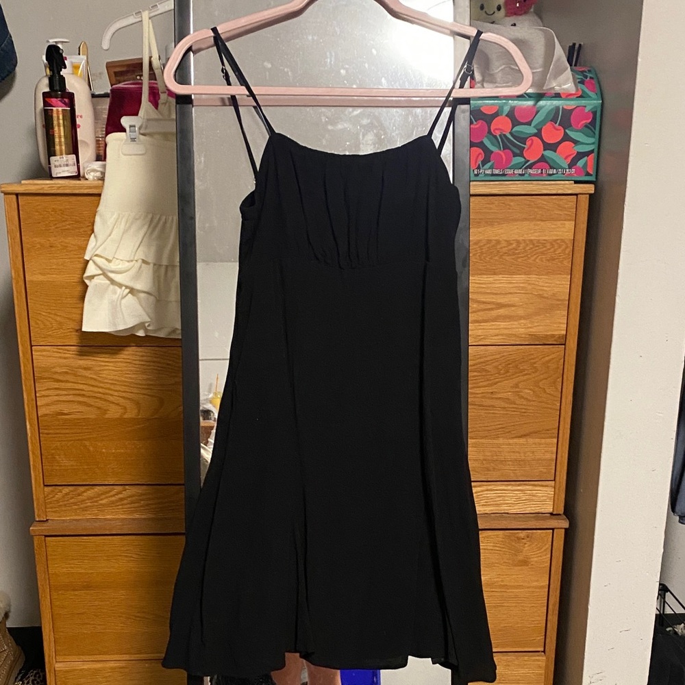 Bershka Black Mini Dress with Spaghetti Straps